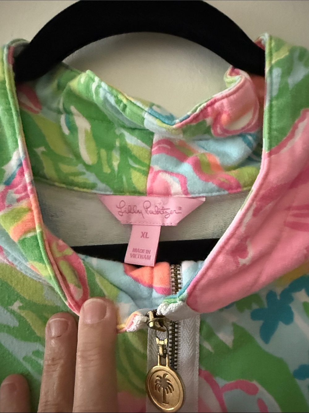Lilly Pulitzer Pink Multi Floral Half-Zip Pullover Jacket - Picture 3 of 6